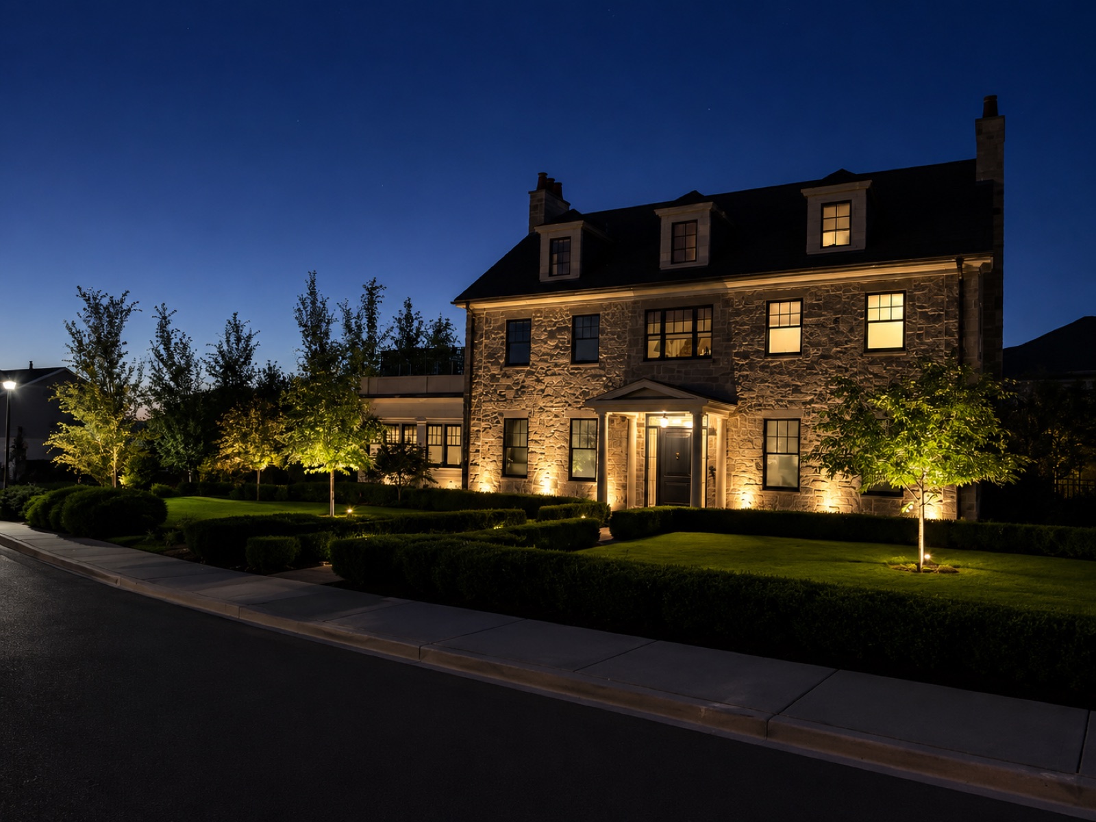 Elevated exterior landscape lighting Utah